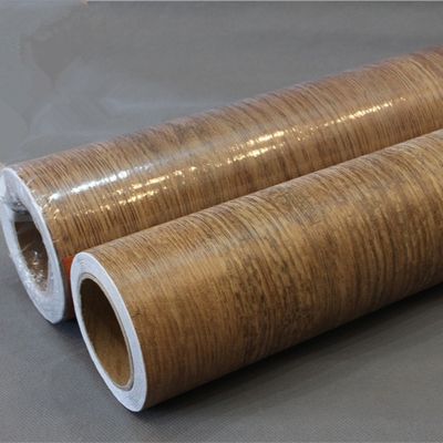 122cm*50m Película de PVC de grãos de madeira com adesivo acrílico sensível à pressão